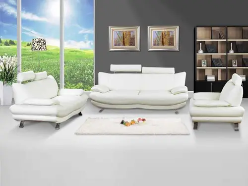 White Light Luxury Leather Two-seater Sofa  TEYOUNG-03
