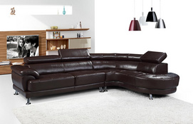 Black Light Luxury Leather L-shaped Sofa  TEYOUNG-05