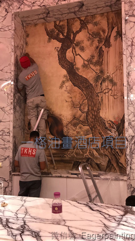 Hotel project supporting handmade oil painting