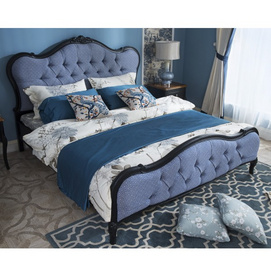 Modern luxury double bed blue