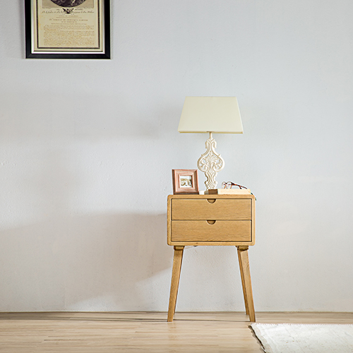 White oak bedside table