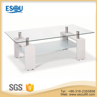 Tempered Glass Top MDF Legs Coffee Table