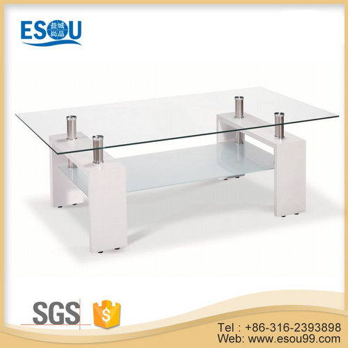 Tempered Glass Top MDF Legs Coffee Table