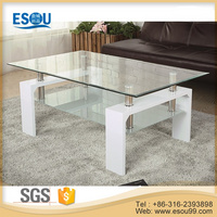 Tempered Glass Top MDF Legs Coffee Table