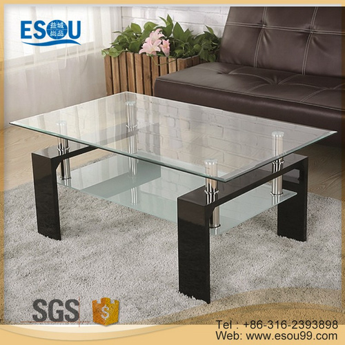 Tempered Glass Top MDF Legs Coffee Table