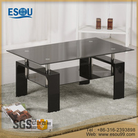 Tempered Glass Top MDF Legs Coffee Table