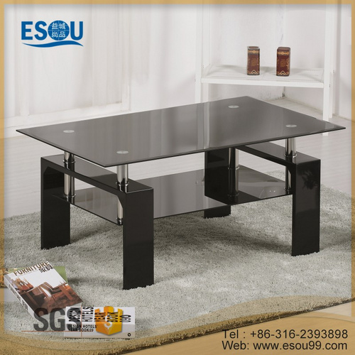 Tempered Glass Top MDF Legs Coffee Table