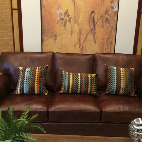 Modern luxury brown leather sofa