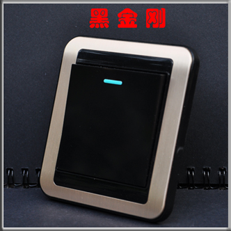 土豪金铝镁合金拉丝边框单控开关