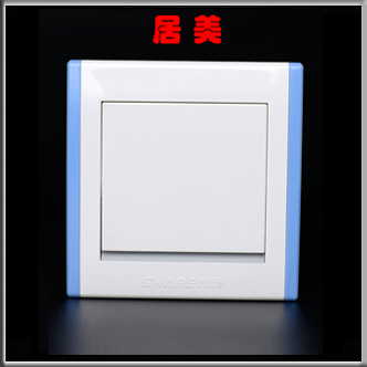 简约蓝边平式面板开关