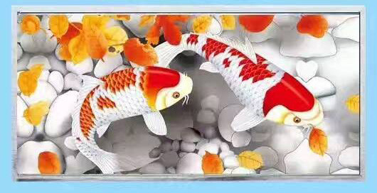 方形锦鲤样式花灯