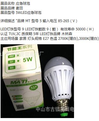 简约家用白色应急球泡