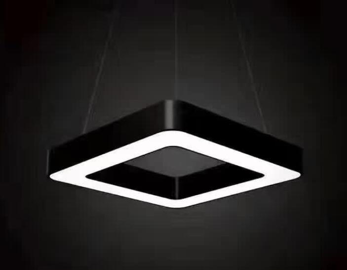 现代黑白色四边形吊灯