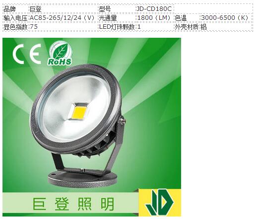 现代银色户外大功率投射地插灯