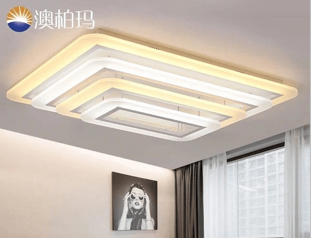 现代简约亚克力客厅餐厅厨房书房长方形LED家居照明吸顶灯