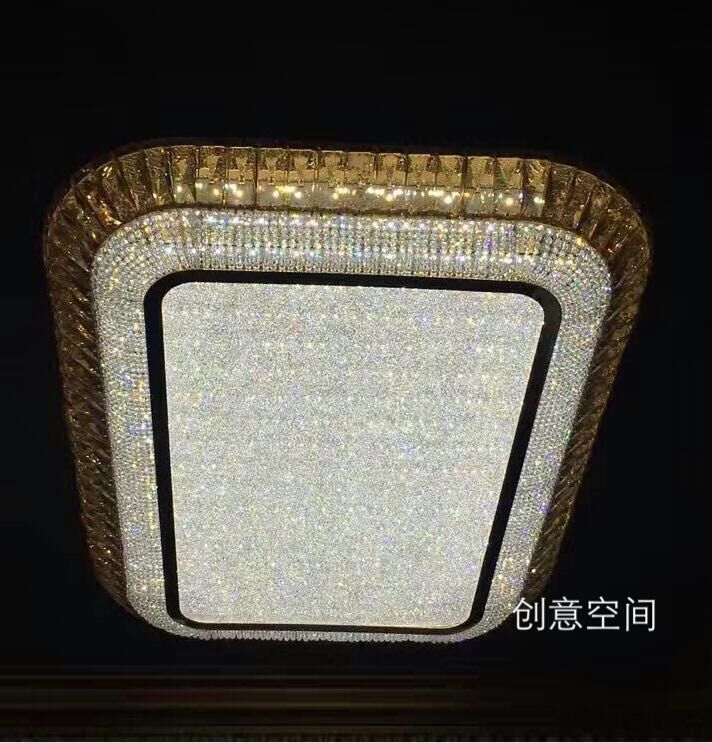 创意空间灯饰现代简洁水晶灯S金客厅别墅卧室吸顶水晶灯 