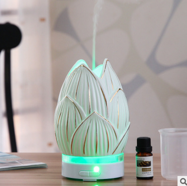 简约花型陶瓷智能加湿香薰灯