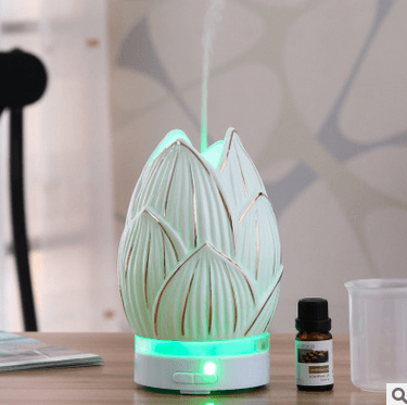 简约花型陶瓷智能加湿香薰灯