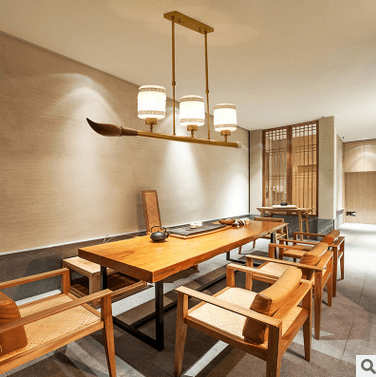 新中式禅意长方形餐厅吊灯