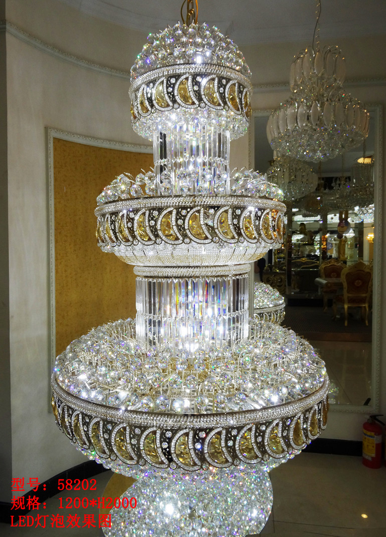 谛诺斯现代轻奢楼梯吊灯旋转楼梯灯长吊灯别墅复式楼阁楼水晶大吊灯具