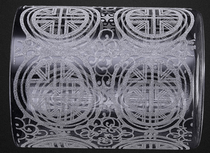 新中式简约玻璃圆形透明高温沙120*150灯罩