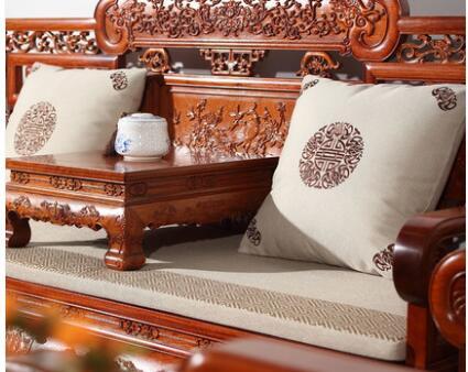 Chinese mahogany fabric solid wood sofa cushion cushion back pillow