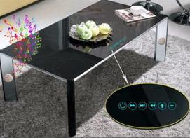 Touch screen audio coffee table