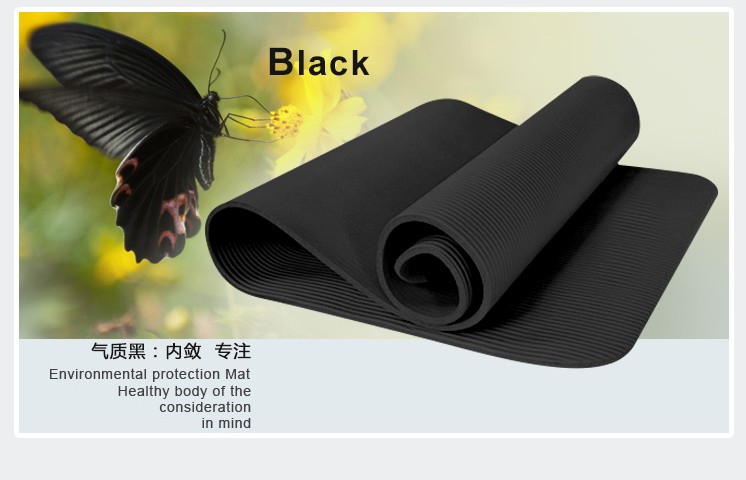 10mm Black color NBR yoga mat