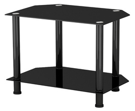 TS-12007A-Small Black paint tempered TV Stand Modern