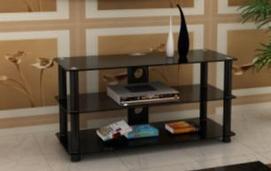 T616-Black paint tempered glass Modern MDF Glass TV Stand