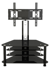 TS-12083A-TV Stand with bracket  for 25" ~ 55" LCD/LED/PLASMA in Black Printed