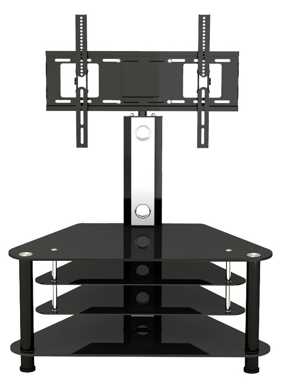 TS-12083A-TV Stand with bracket  for 25" ~ 55" LCD/LED/PLASMA in Black Printed