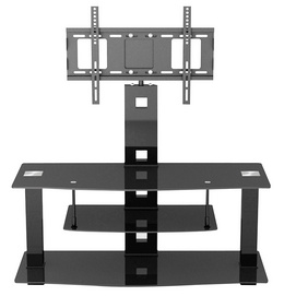 BR-TV357-Modern Style MDF Glass TV Stand in Black Paint