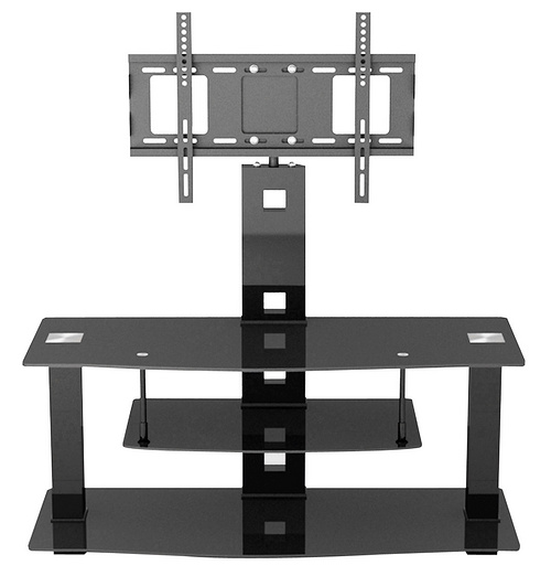 BR-TV357-Modern Style MDF Glass TV Stand in Black Paint