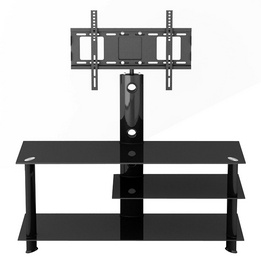 BR-TV356-High Glossy Black Colored MDF Glass TV Stand