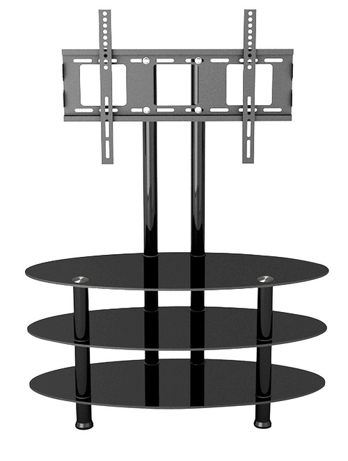 BR-TV350-black tempered glass and frame with black powder coated TV Stand
