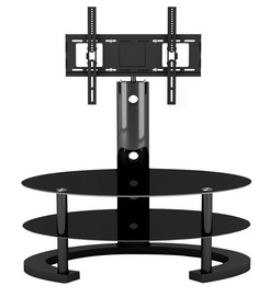 BR-TV259-Most Polular MDF Glass TV Stand Modern in Black Paint