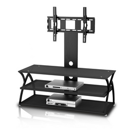 BR-TV257-High Glossy Black Tempered MDF Glass TV Stand