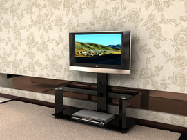 BR-TV909-Modern High Glossy Black Printed MDF Glass TV Stand
