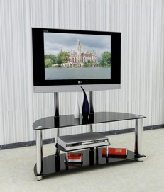 BR-TV897-Modern TV Stand in Glossy Black Paint