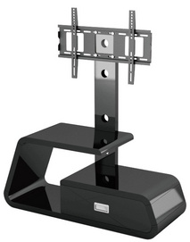 BR-TV690-High Glossy Black Paint MDF Glass TV Stand