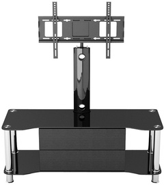 Black Printed Tempered Glass TV Stand for 22