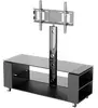 Black colored tempered glass MDF Glass TV Stand with TV Stand with bracket for 32"~55"LCD/LED/PLASMA