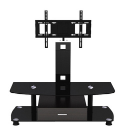 Modern Black Printed MDF Glass TV Stand with 32"~55" TV Screens