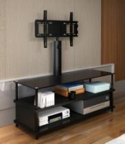 Black Paint Tempered Glass Top MDF Glass TV Stand