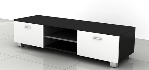Melamine in the color of beech+white(black+white) combination TV Stand