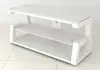 White Paint Tempered Glass and MDF Frame with glossy white Modern TV Stand