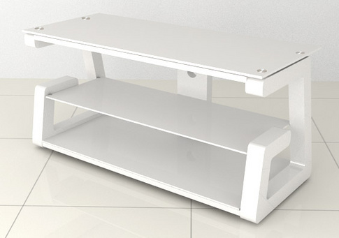 White Paint Tempered Glass and MDF Frame with glossy white Modern TV Stand