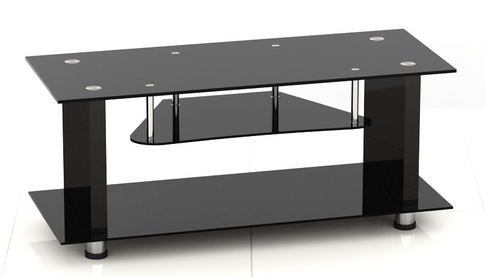 Glossy Black Paint Tempered glass and MDF Panel TV Stand
