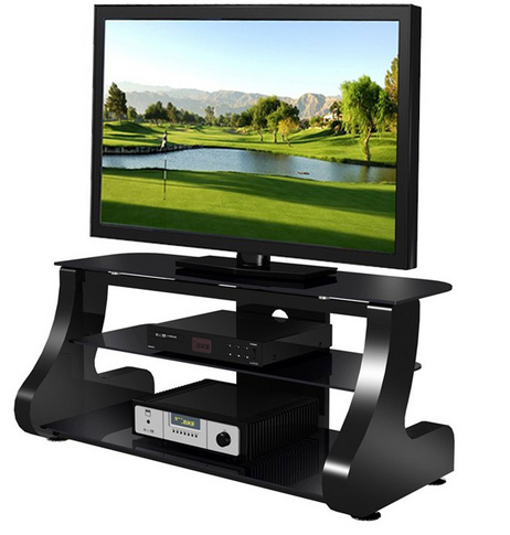 TV Stand for 32" ~ 62" LCD/LED/PLASMA in high glossy black paint
